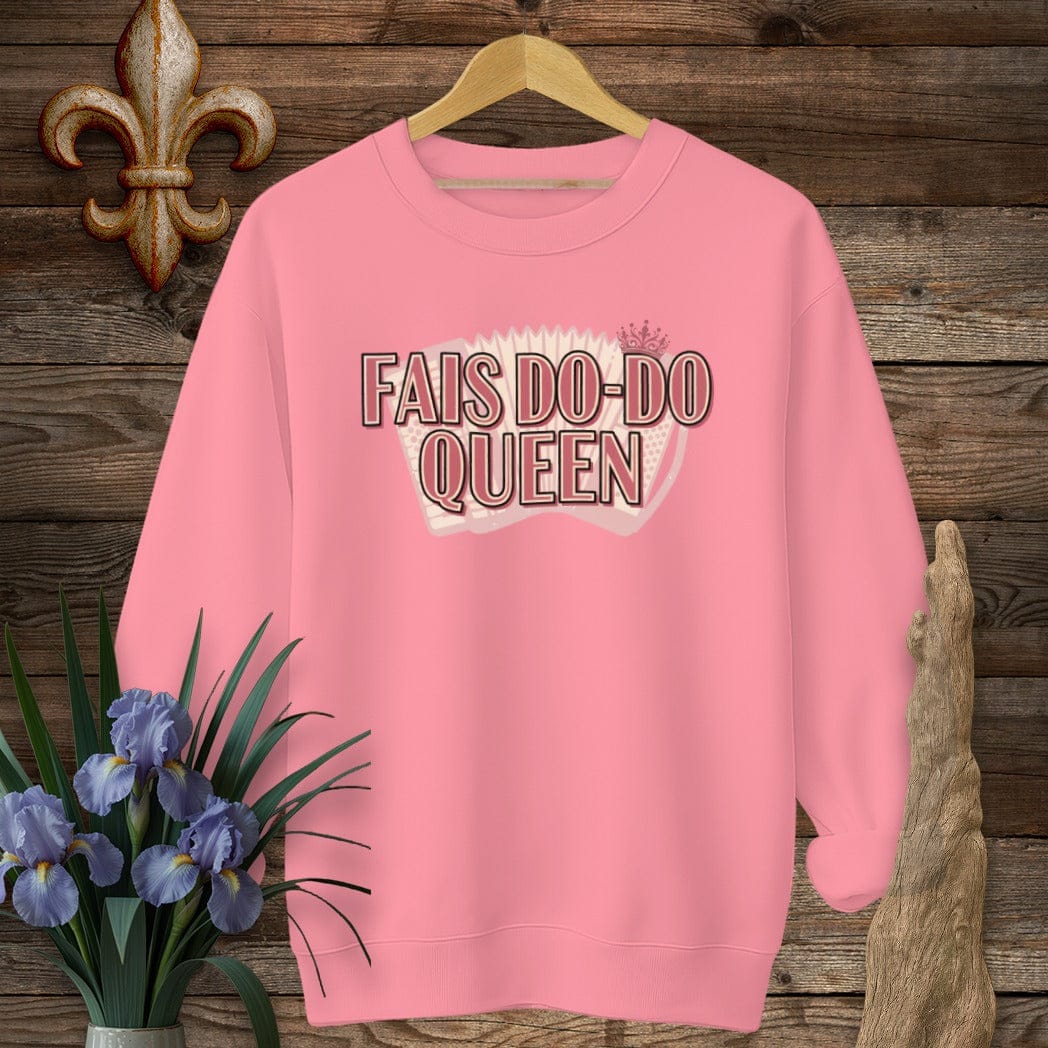 S / Safety Pink Louisiana Fais Do-Do Queen Sweatshirt by Laissez Faire Wear