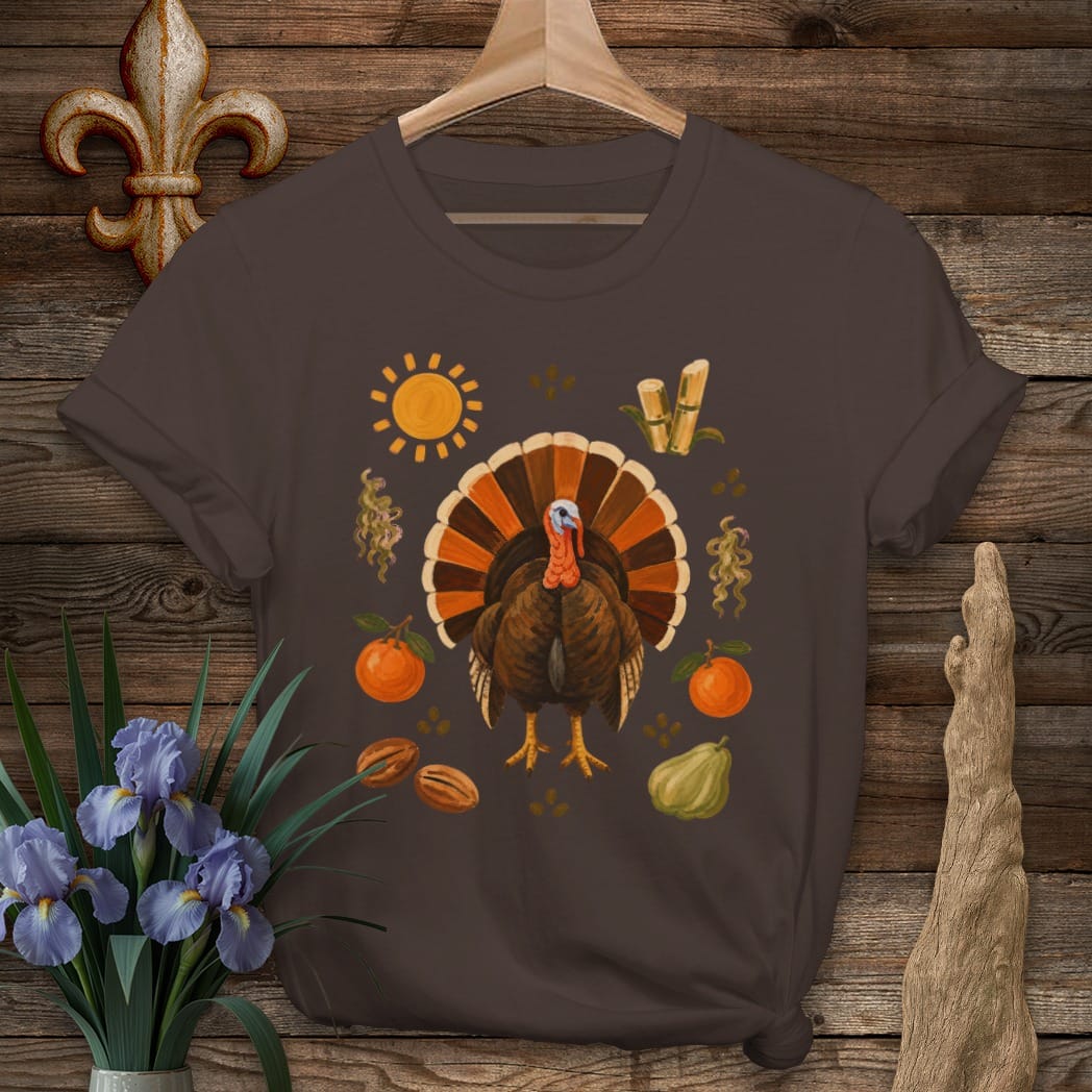 S / Dark Chocolate Louisiana Fall Blessings T-Shirt by Laissez Faire Wear