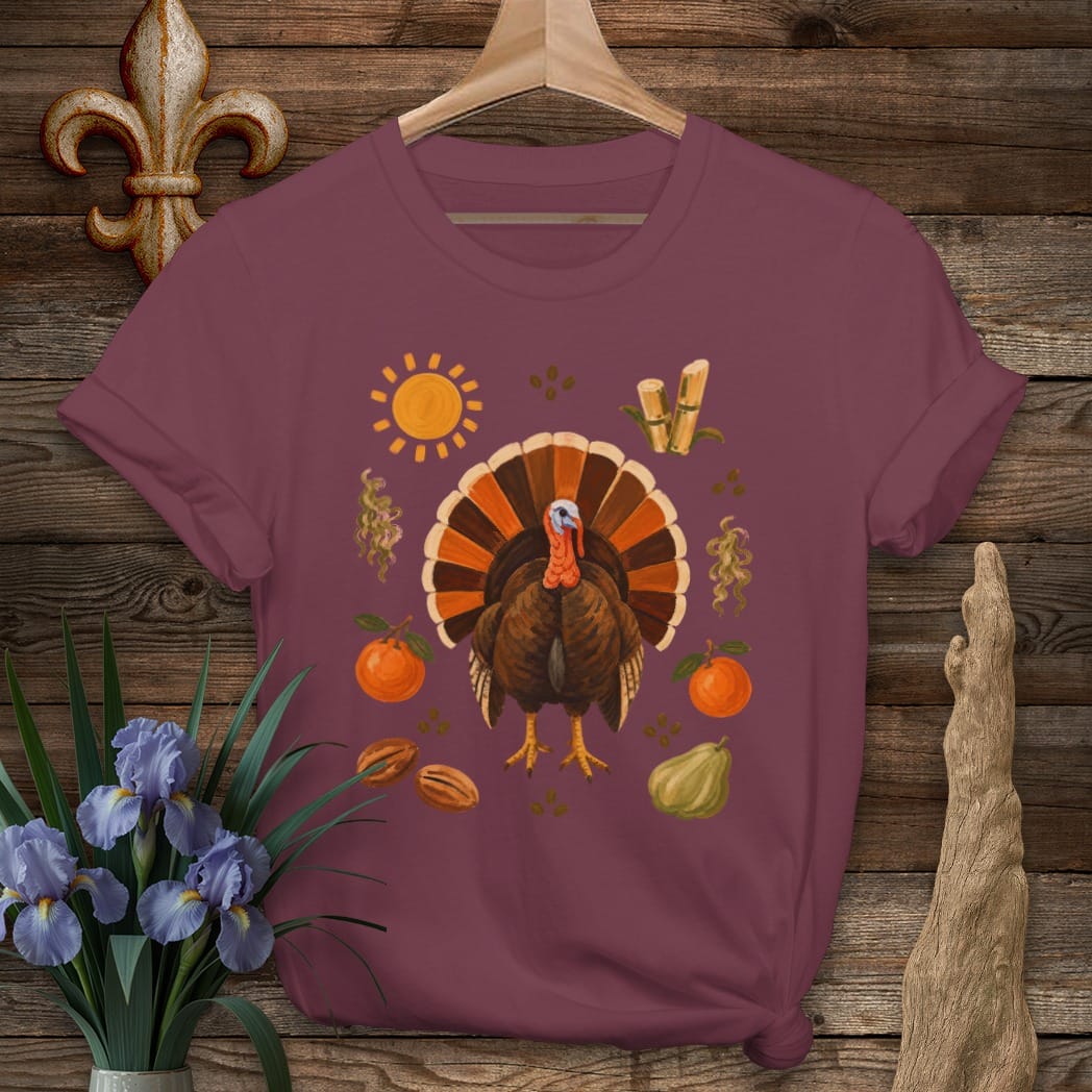 S / Maroon Louisiana Fall Blessings T-Shirt by Laissez Faire Wear