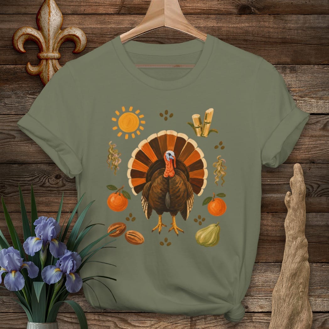 S / Military Green Louisiana Fall Blessings T-Shirt by Laissez Faire Wear