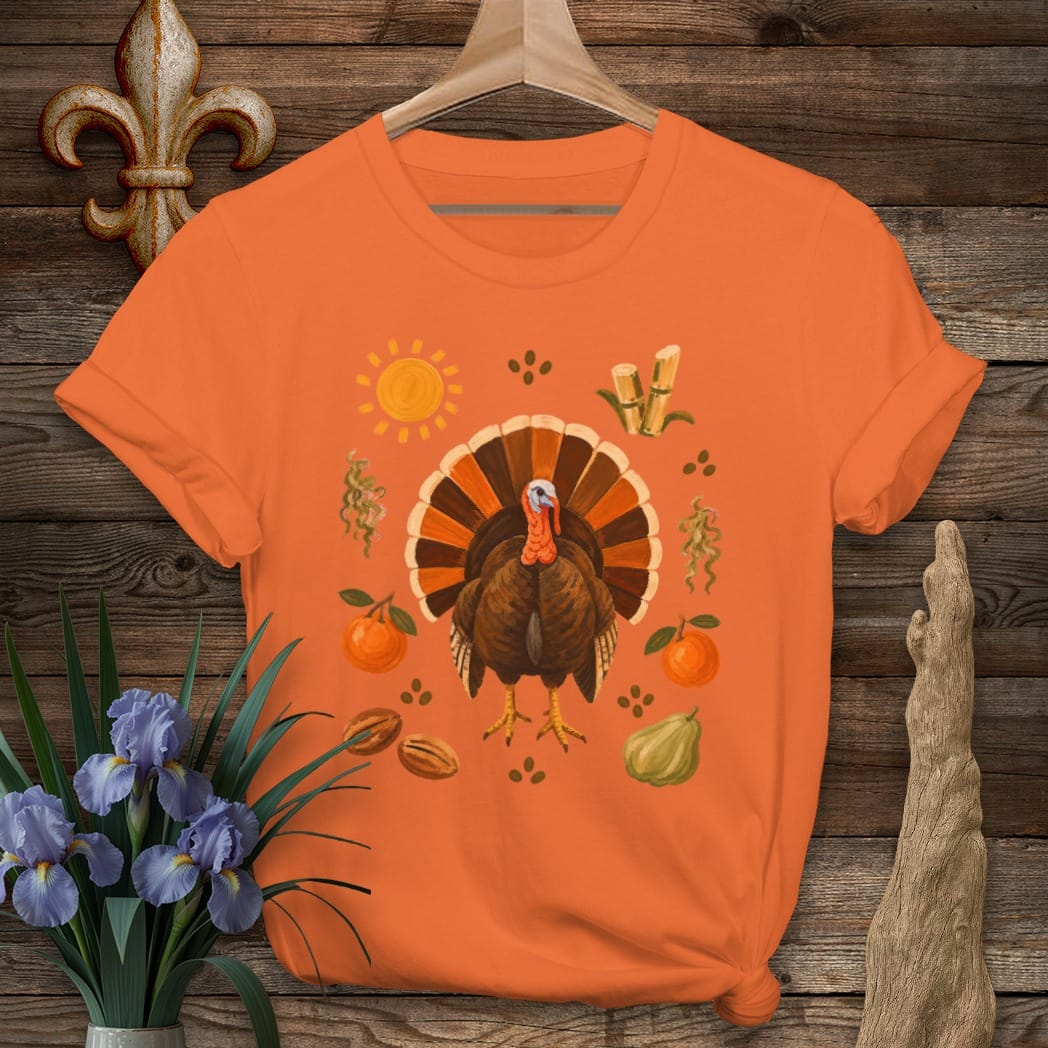 S / Orange Louisiana Fall Blessings T-Shirt by Laissez Faire Wear