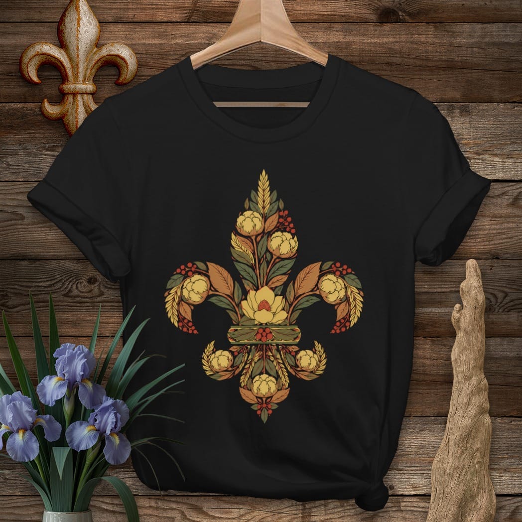 S / Black Louisiana Fall Fleur T-Shirt by Laissez Faire Wear