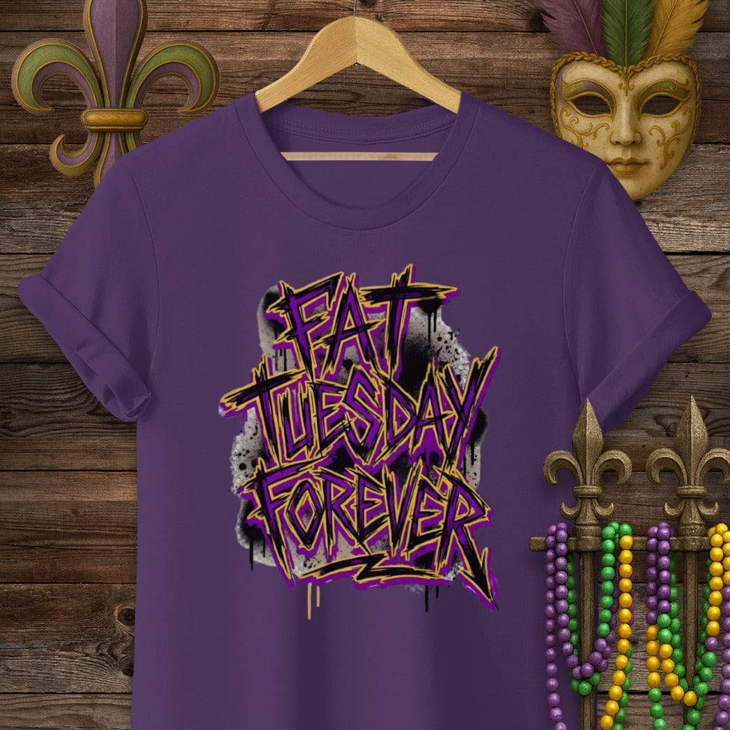 S / Purple Louisiana Fat Tuesday Forever T-Shirt by Laissez Faire Wear