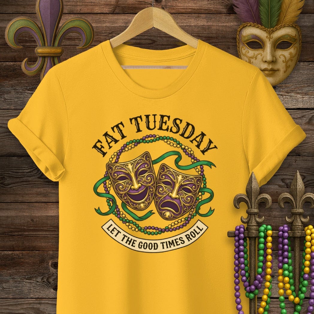 S / Gold Louisiana Fat Tuesday T-Shirt by Laissez Faire Wear