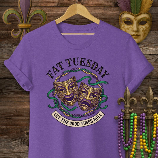 S / Heather Purple Louisiana Fat Tuesday T-Shirt by Laissez Faire Wear