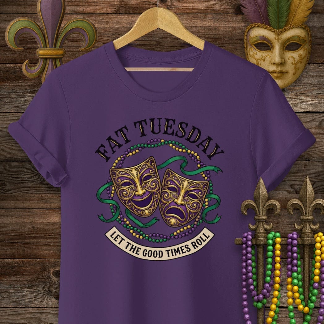 S / Purple Louisiana Fat Tuesday T-Shirt by Laissez Faire Wear