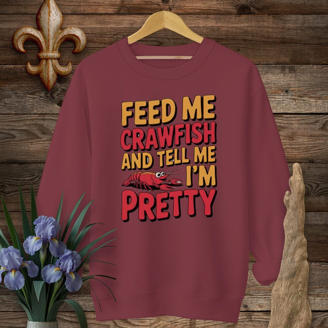 S / Garnet Louisiana Feed Me Crawfish Sweatshirt by Laissez Faire Wear