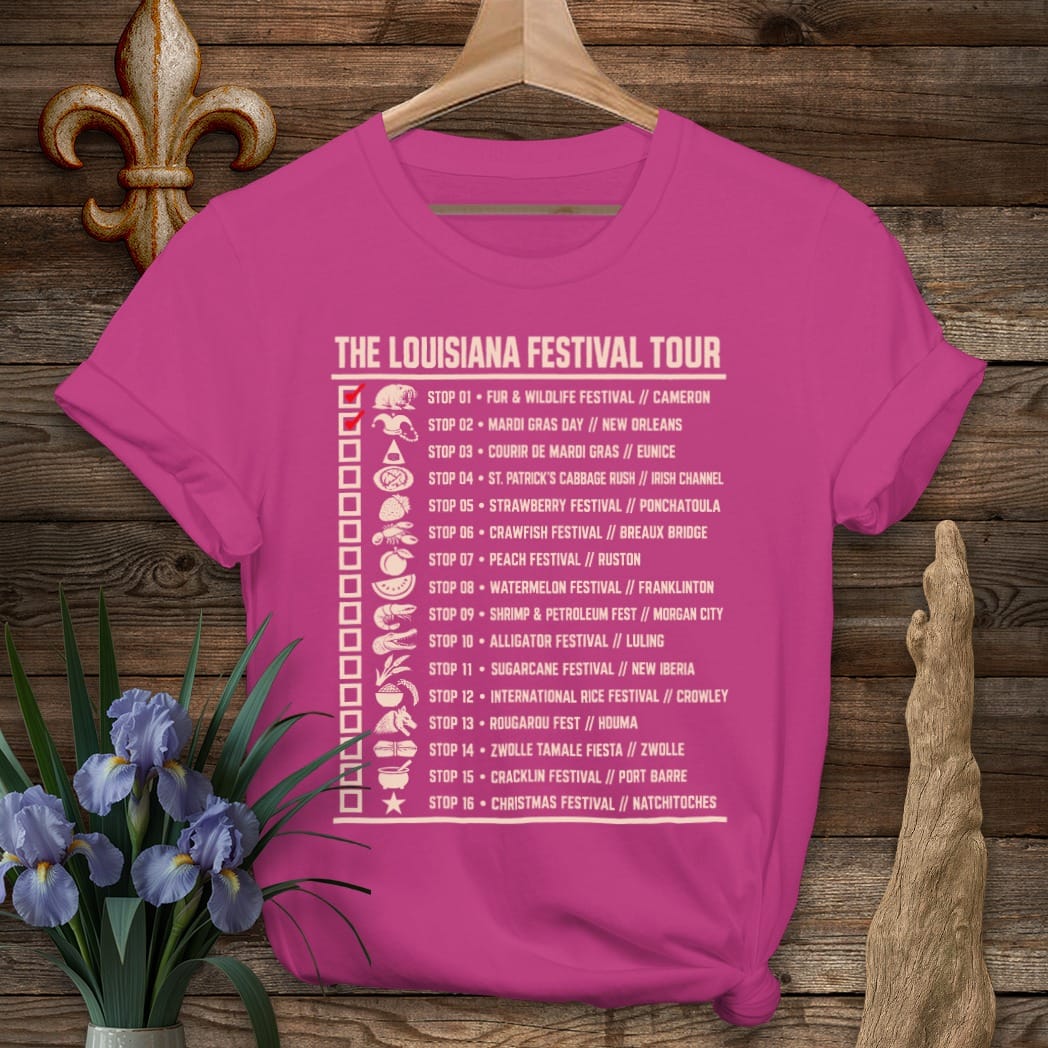 S / Antique Heliconia Louisiana Festival Tour T-Shirt by Laissez Faire Wear