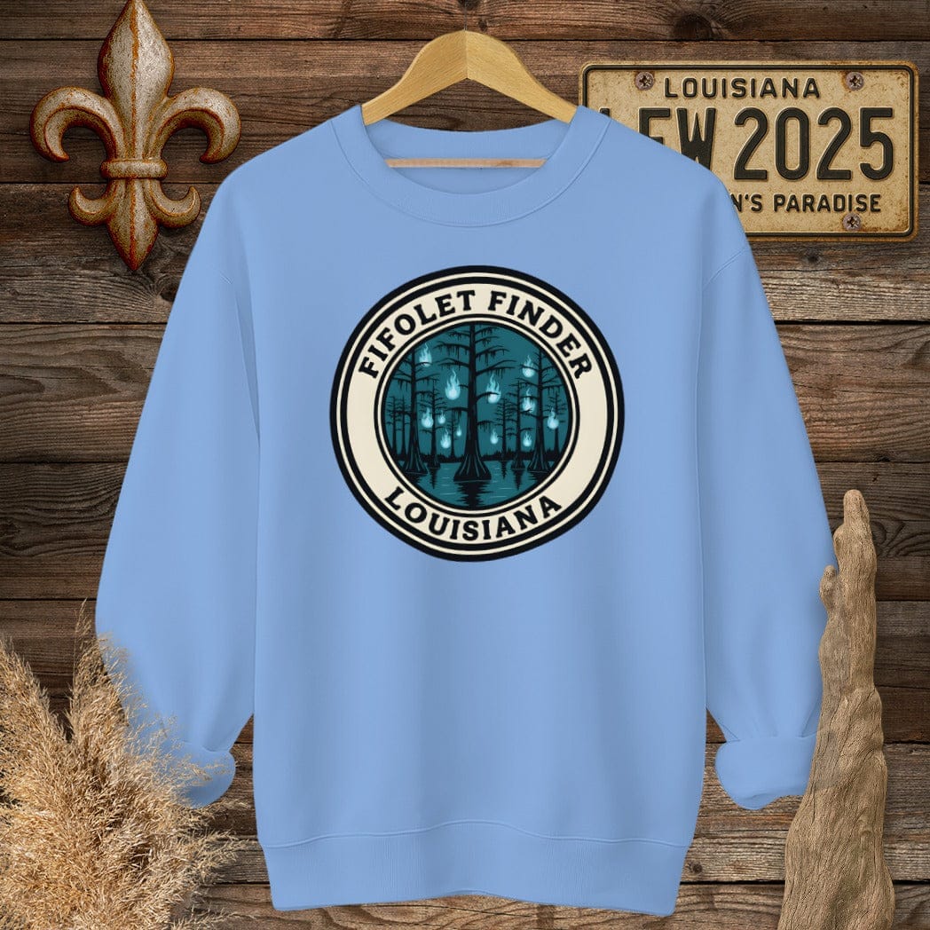 S / Carolina Blue Louisiana Fifolet Finder Sweatshirt by Laissez Faire Wear