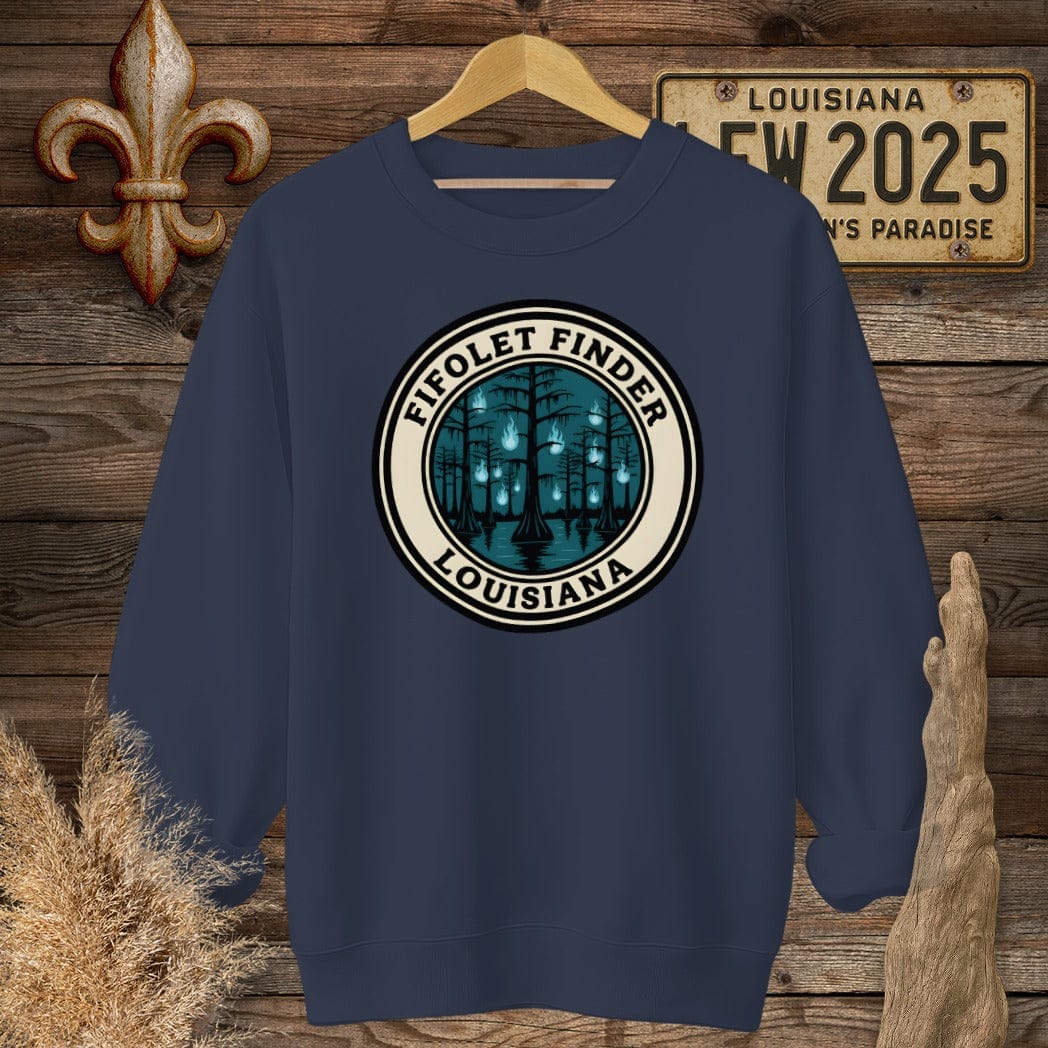 S / Navy Louisiana Fifolet Finder Sweatshirt by Laissez Faire Wear