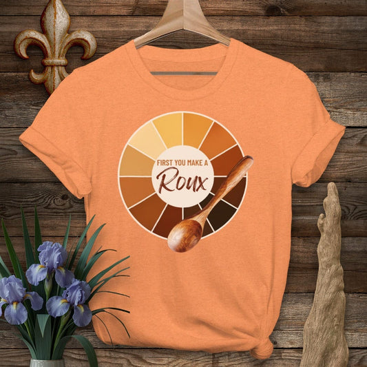 S / Heather Orange Louisiana First You Make A Roux T-Shirt by Laissez Faire Wear