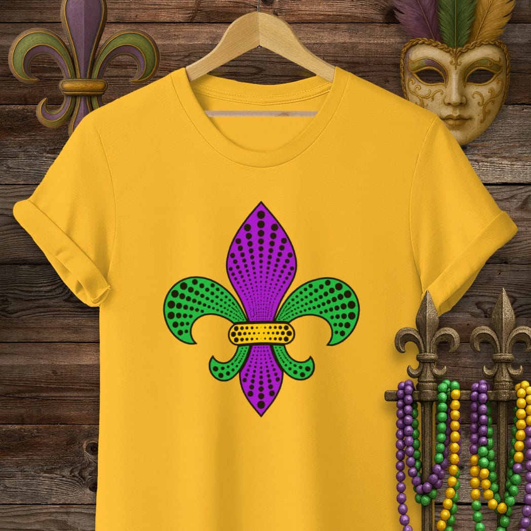 S / Gold Louisiana Fleur Burst T-Shirt by Laissez Faire Wear