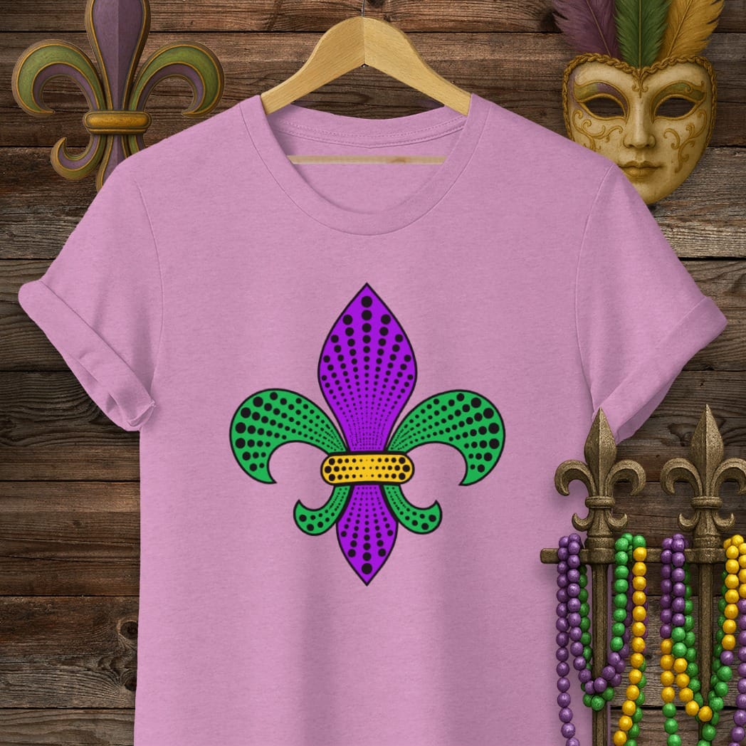 S / Heather Radiant Orchid Louisiana Fleur Burst T-Shirt by Laissez Faire Wear