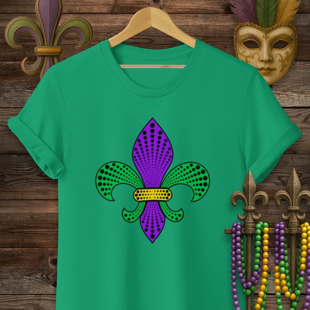 S / Kelly Green Louisiana Fleur Burst T-Shirt by Laissez Faire Wear