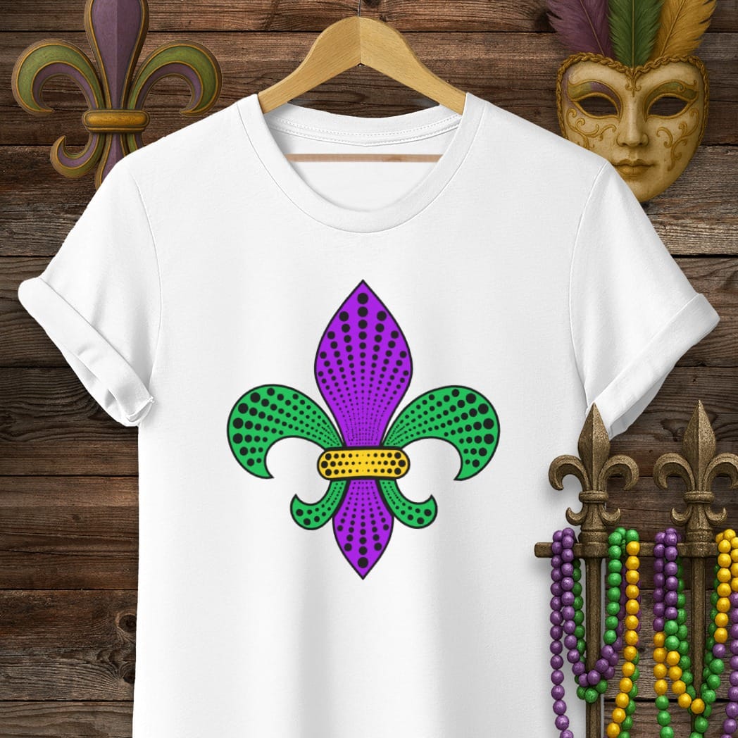 S / White Louisiana Fleur Burst T-Shirt by Laissez Faire Wear