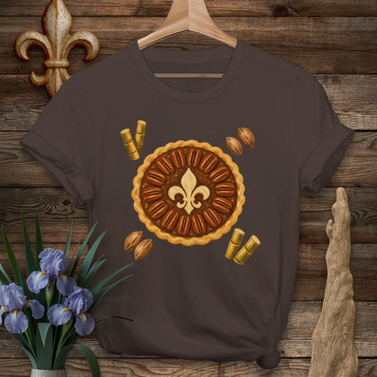 S / Dark Chocolate Louisiana Fleur de pie T-Shirt by Laissez Faire Wear