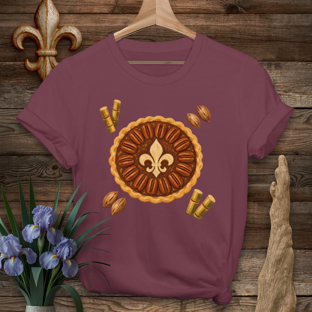 S / Maroon Louisiana Fleur de pie T-Shirt by Laissez Faire Wear