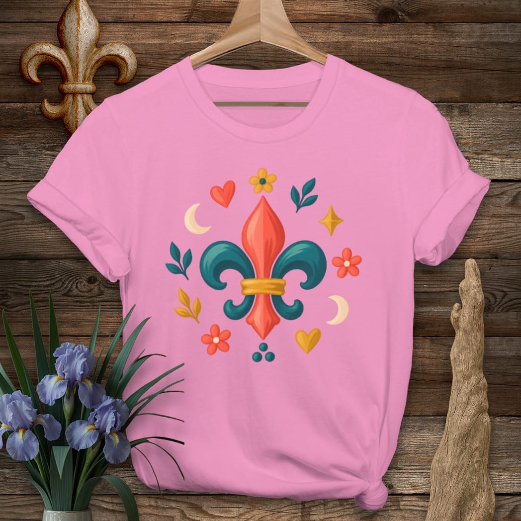 S / Azalea Louisiana Fleur Folk Ring T-Shirt by Laissez Faire Wear
