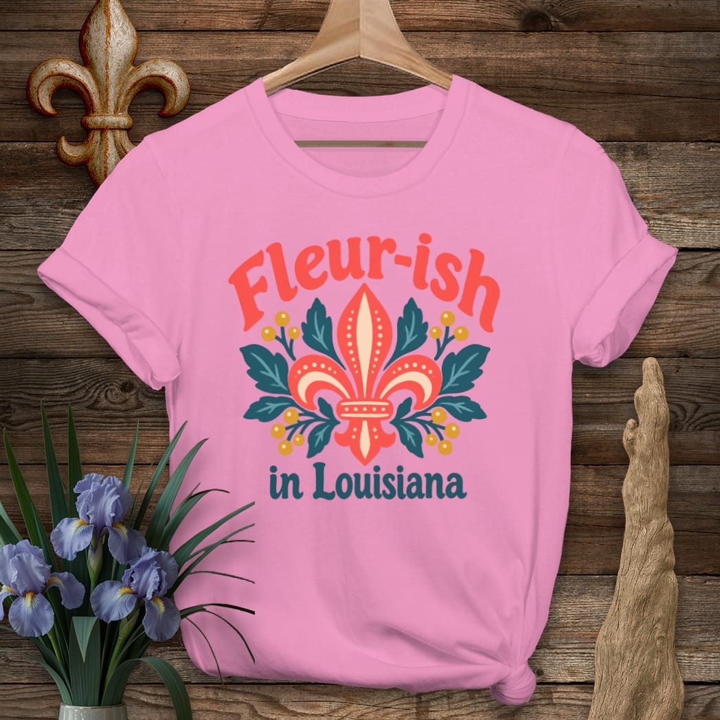 S / Azalea Louisiana Fleur-ish Folk Bloom T-Shirt by Laissez Faire Wear