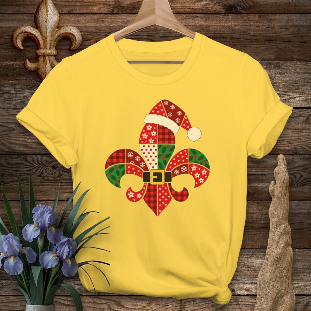 S / Daisy Louisiana Fleur Santa Patchwork T-Shirt by Laissez Faire Wear