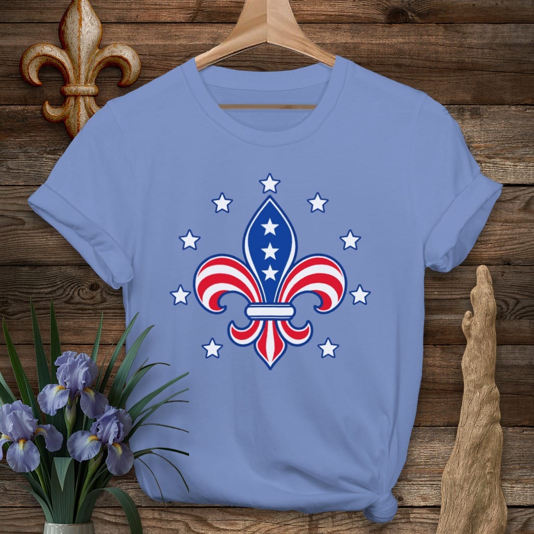 S / Iris Louisiana Fleur Stars and Stripes T-Shirt by Laissez Faire Wear
