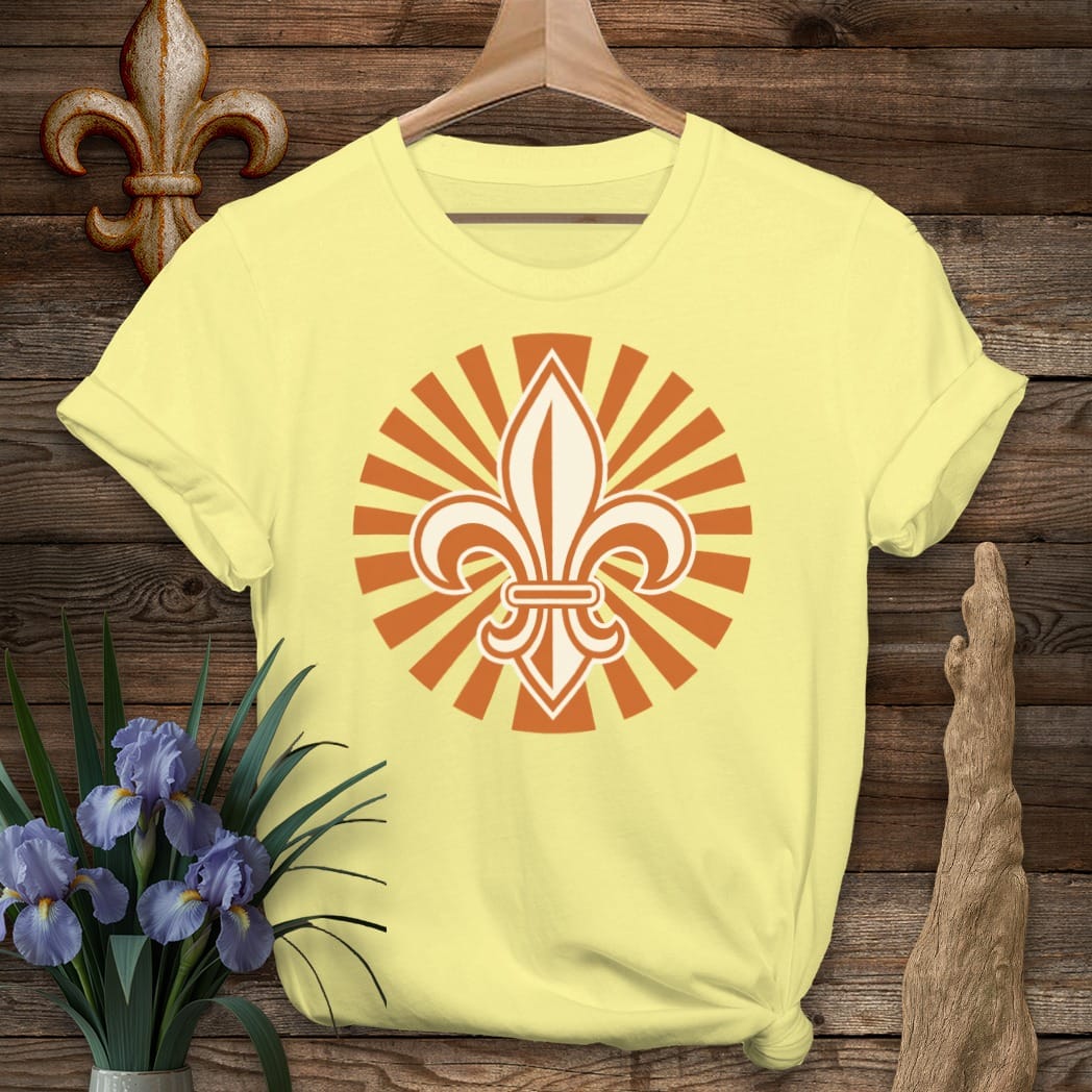 S / Cornsilk Louisiana Fleur Sun T-Shirt by Laissez Faire Wear