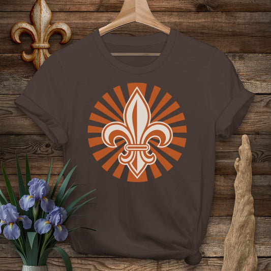S / Dark Chocolate Louisiana Fleur Sun T-Shirt by Laissez Faire Wear