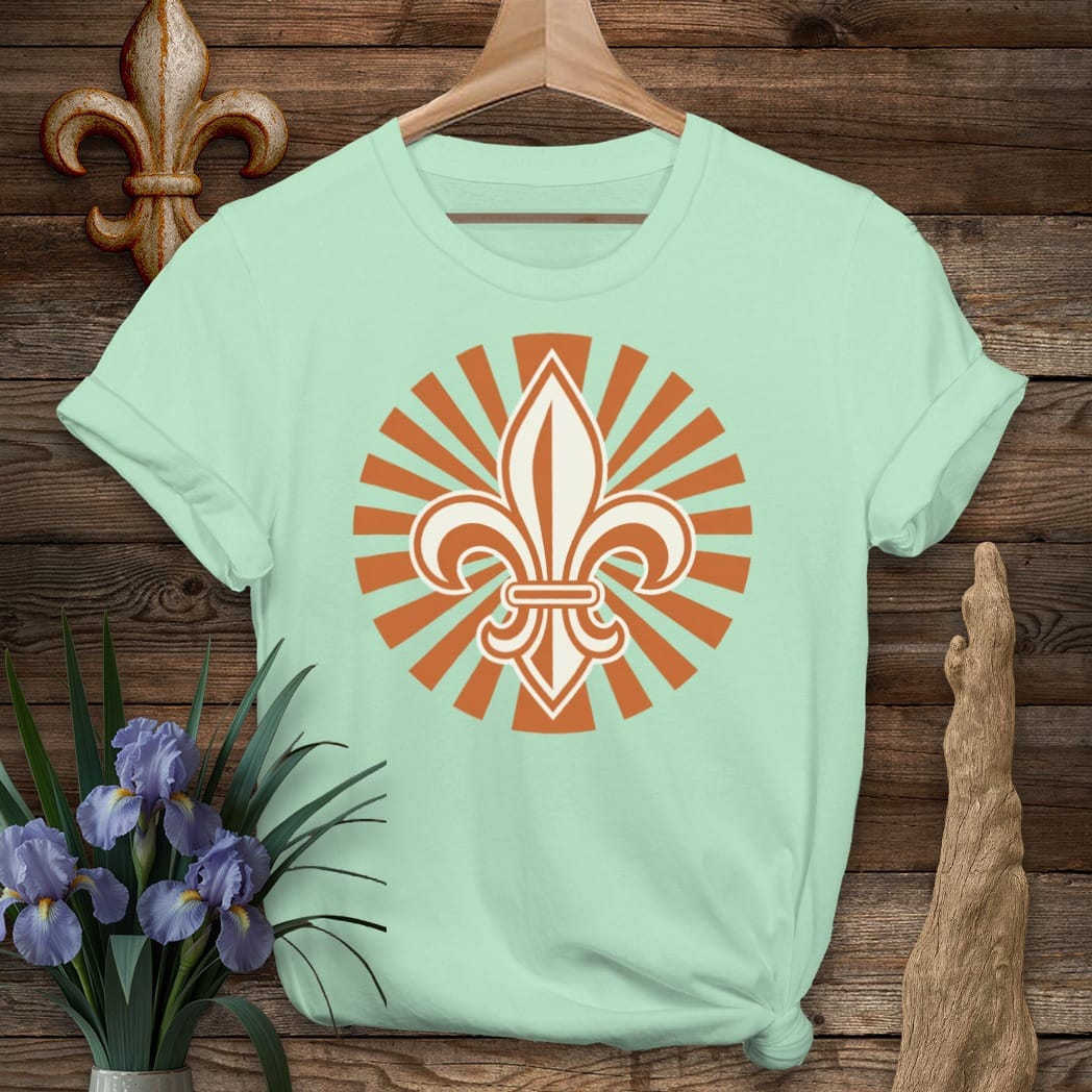 S / Mint Green Louisiana Fleur Sun T-Shirt by Laissez Faire Wear
