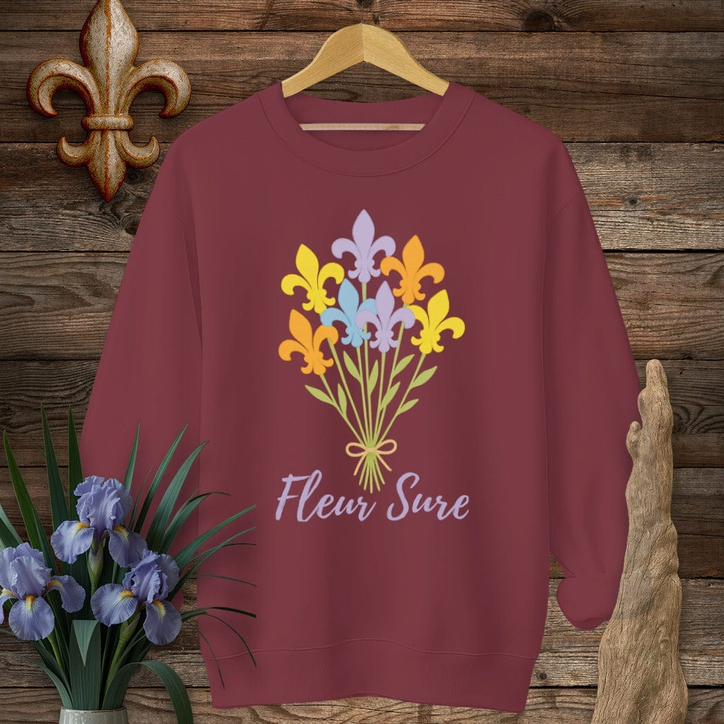 S / Garnet Louisiana Fleur Sure Sweatshirt by Laissez Faire Wear