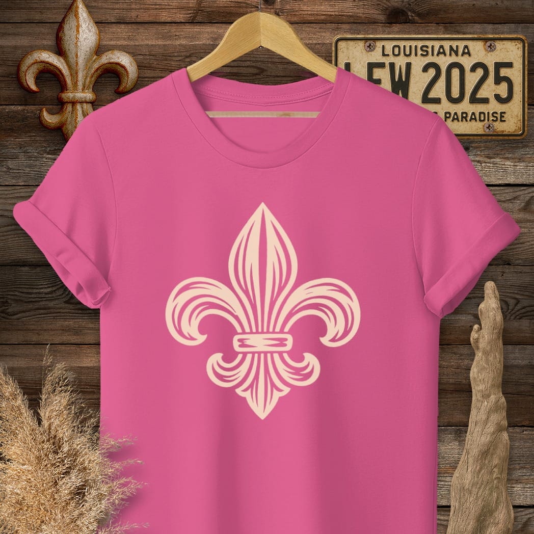 S / Heliconia Louisiana Fleur Woodcut T-Shirt by Laissez Faire Wear