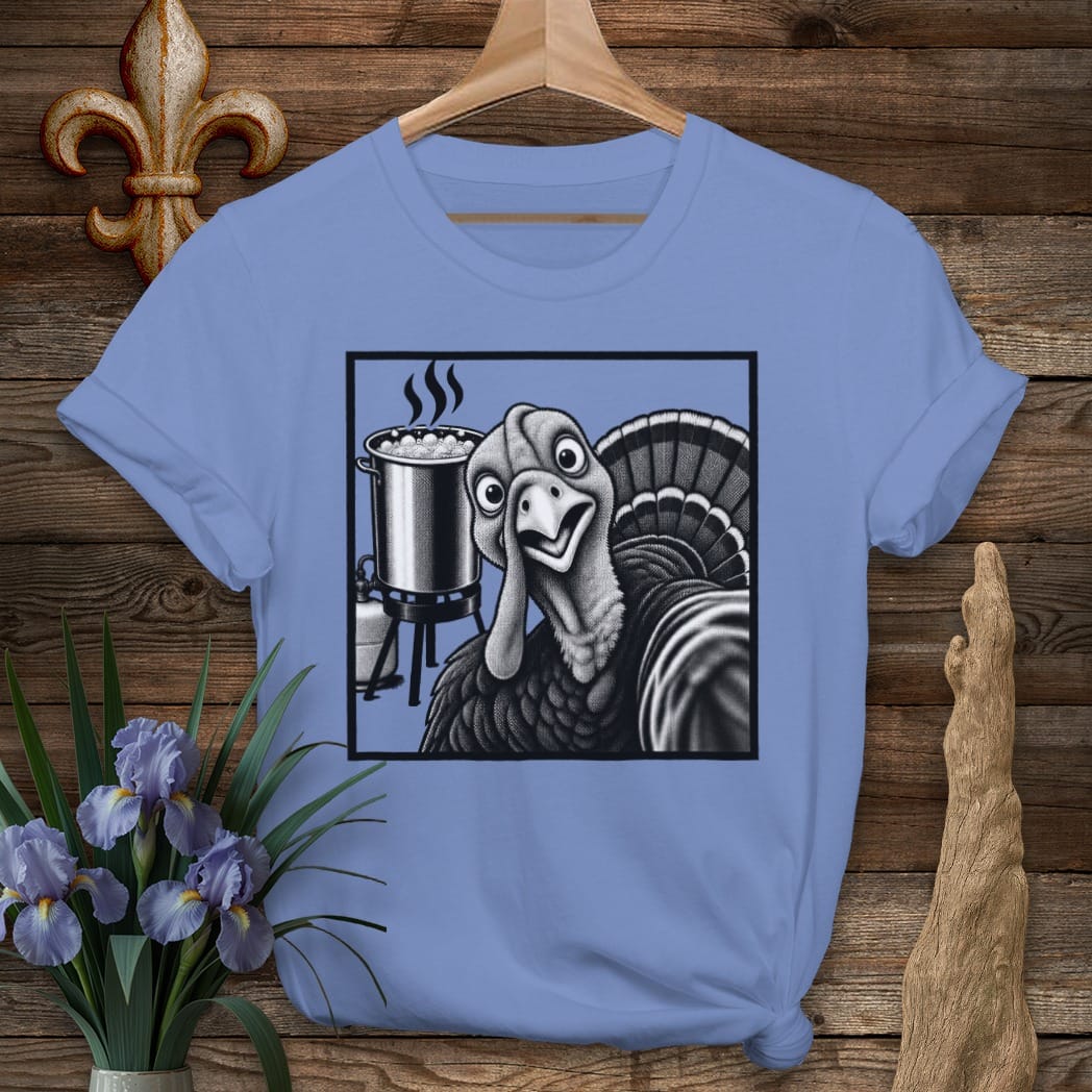 S / Iris Louisiana Fryer Selfie T-Shirt by Laissez Faire Wear