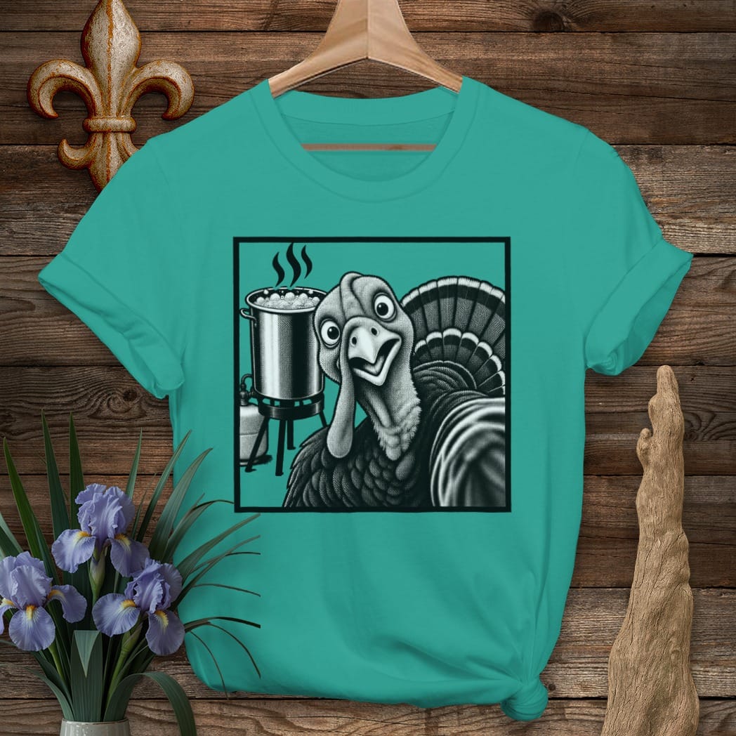 S / Jade Dome Louisiana Fryer Selfie T-Shirt by Laissez Faire Wear