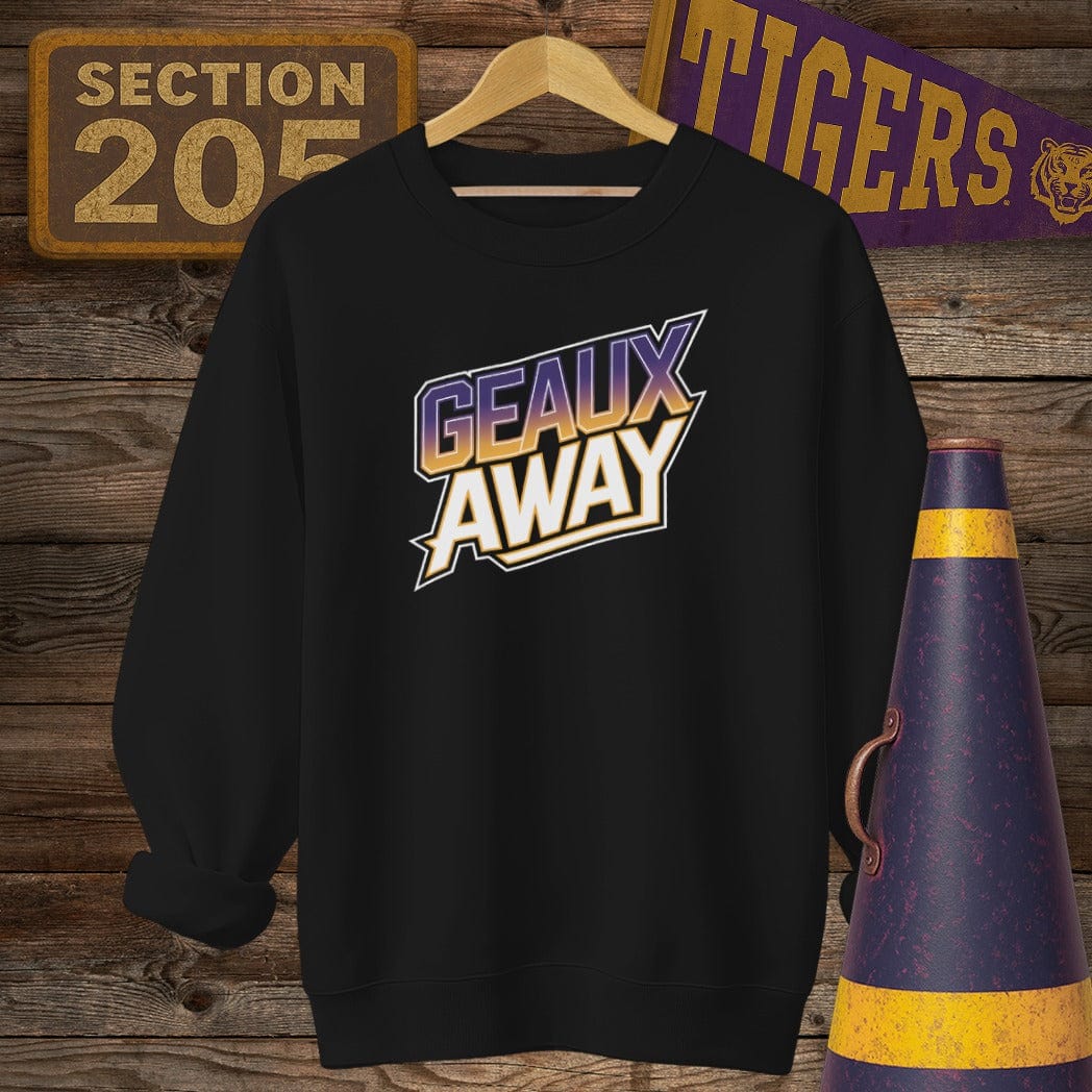 S / Black Louisiana Geaux Away Game Day Sweatshirt by Laissez Faire Wear
