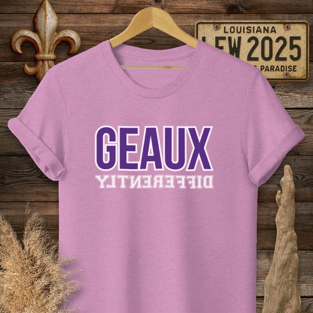 S / Heather Radiant Orchid Louisiana Geaux Differently T-Shirt by Laissez Faire Wear