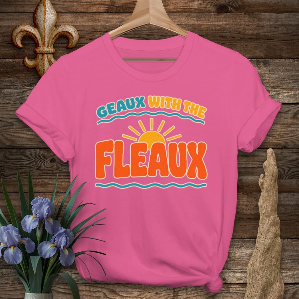 Heliconia / S Louisiana Geaux With The Fleaux T-Shirt by Laissez Faire Wear