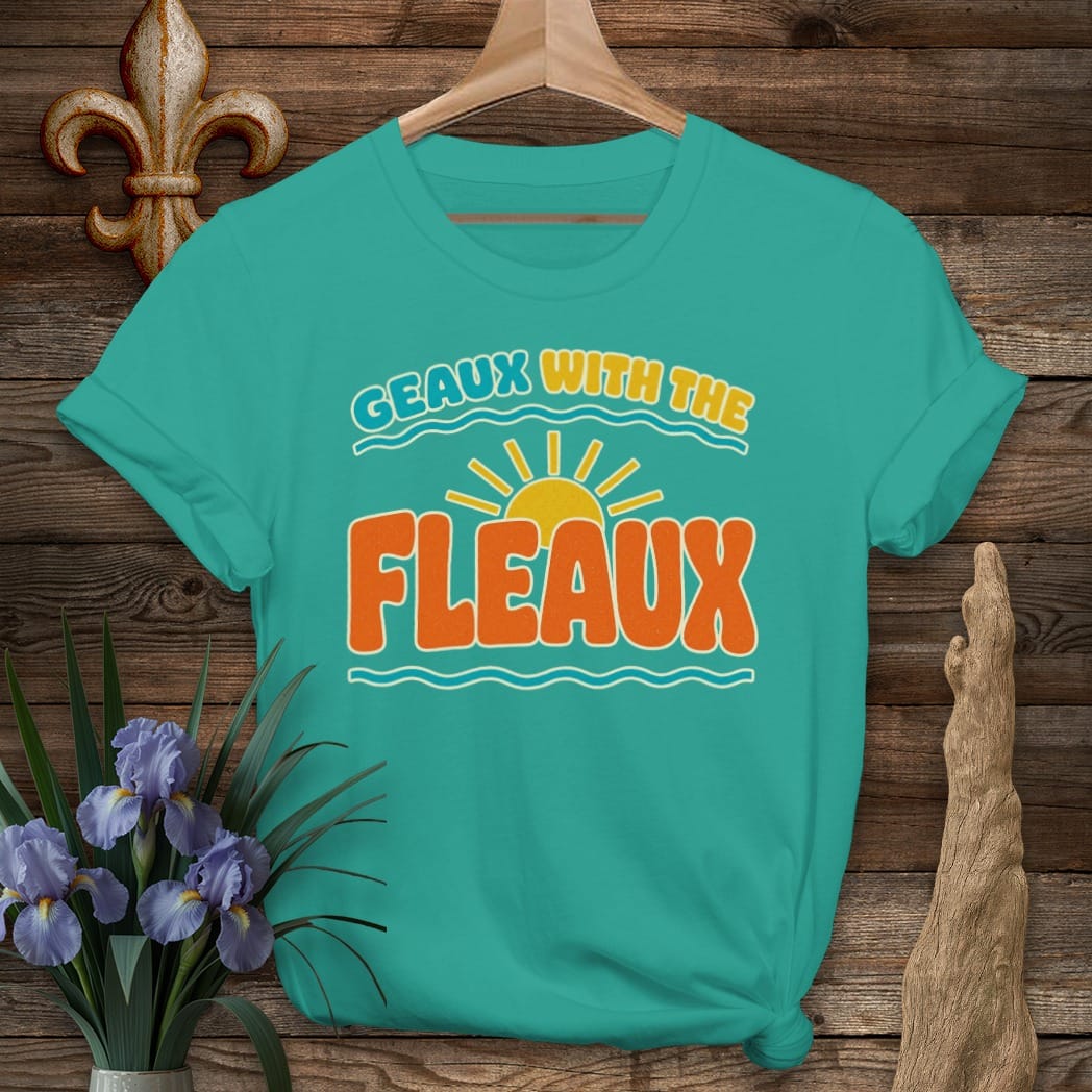 Jade Dome / S Louisiana Geaux With The Fleaux T-Shirt by Laissez Faire Wear