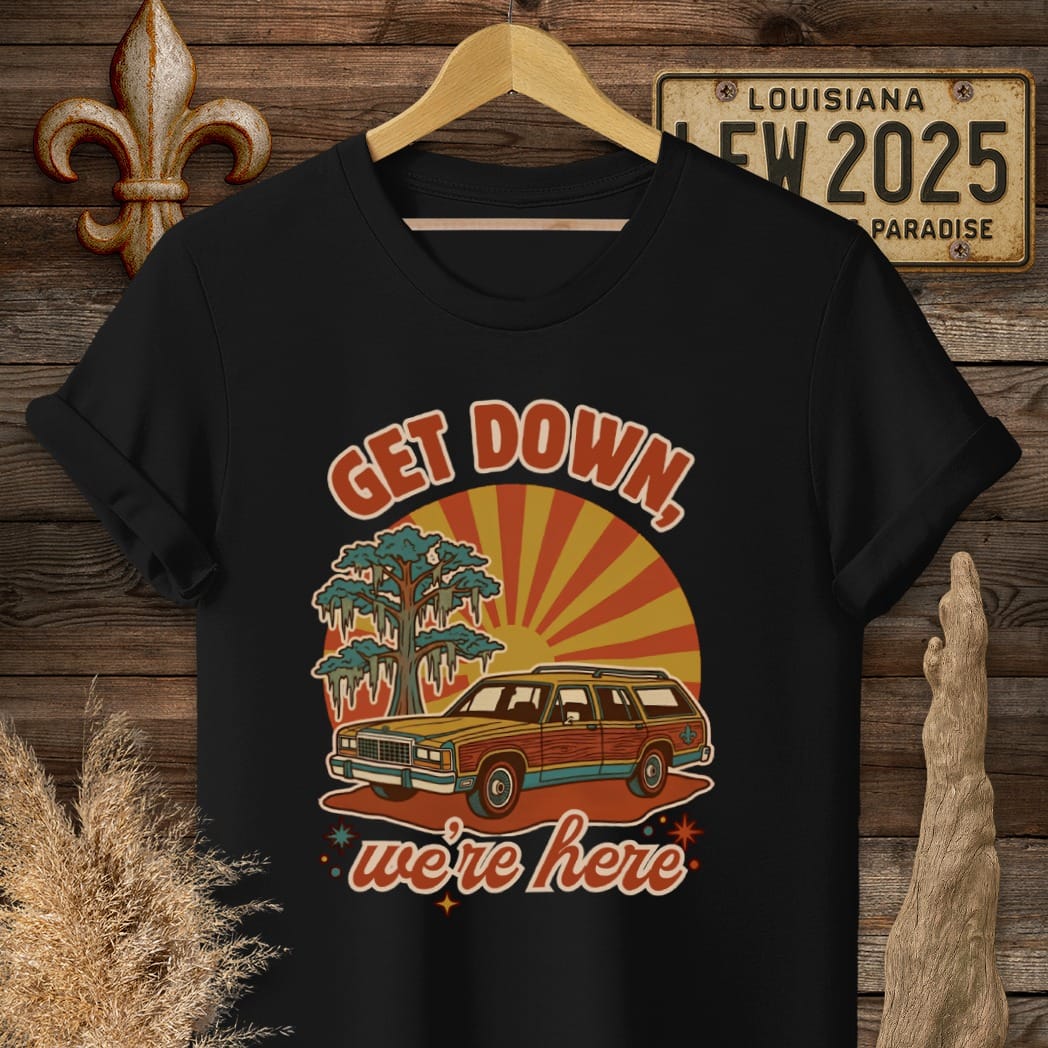 S / Black Louisiana Get Down T-Shirt by Laissez Faire Wear