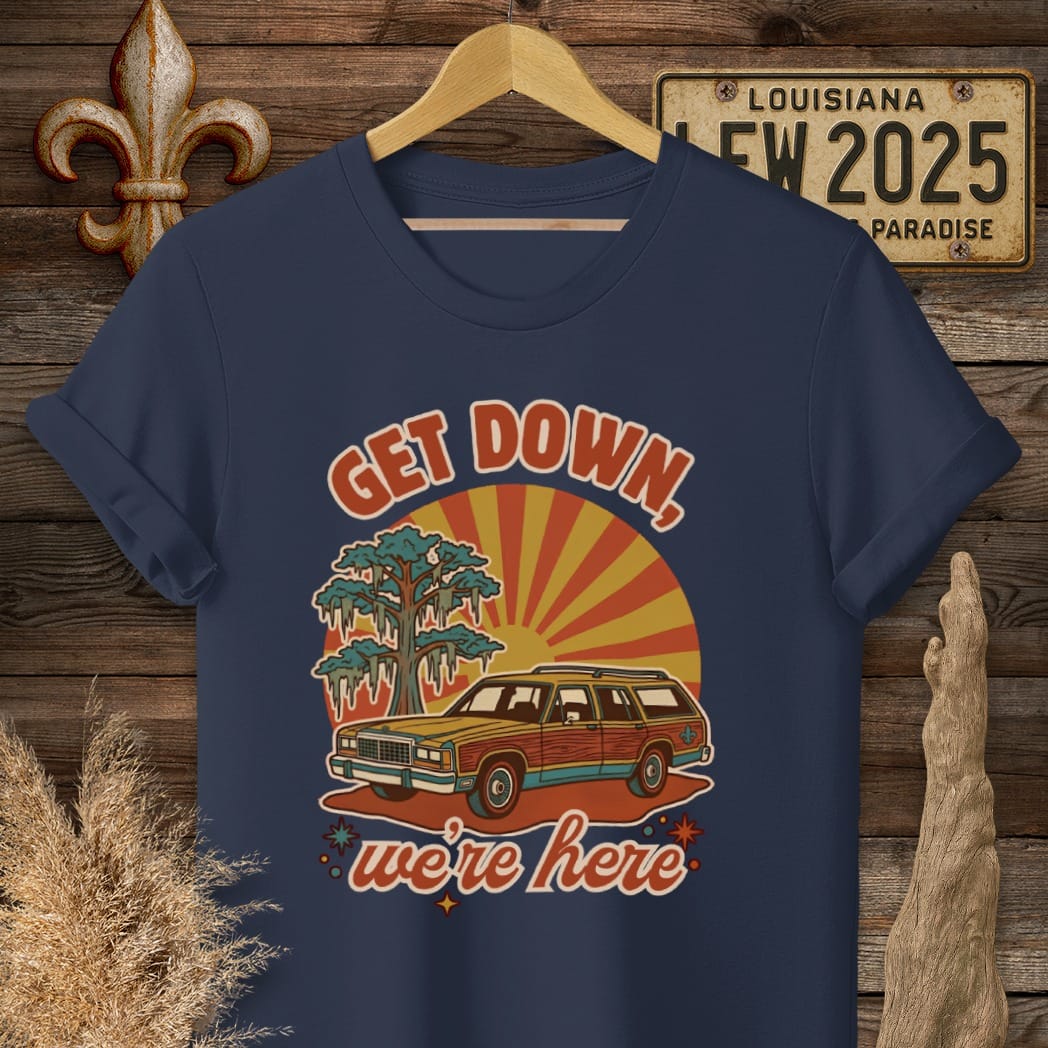 S / Navy Louisiana Get Down T-Shirt by Laissez Faire Wear