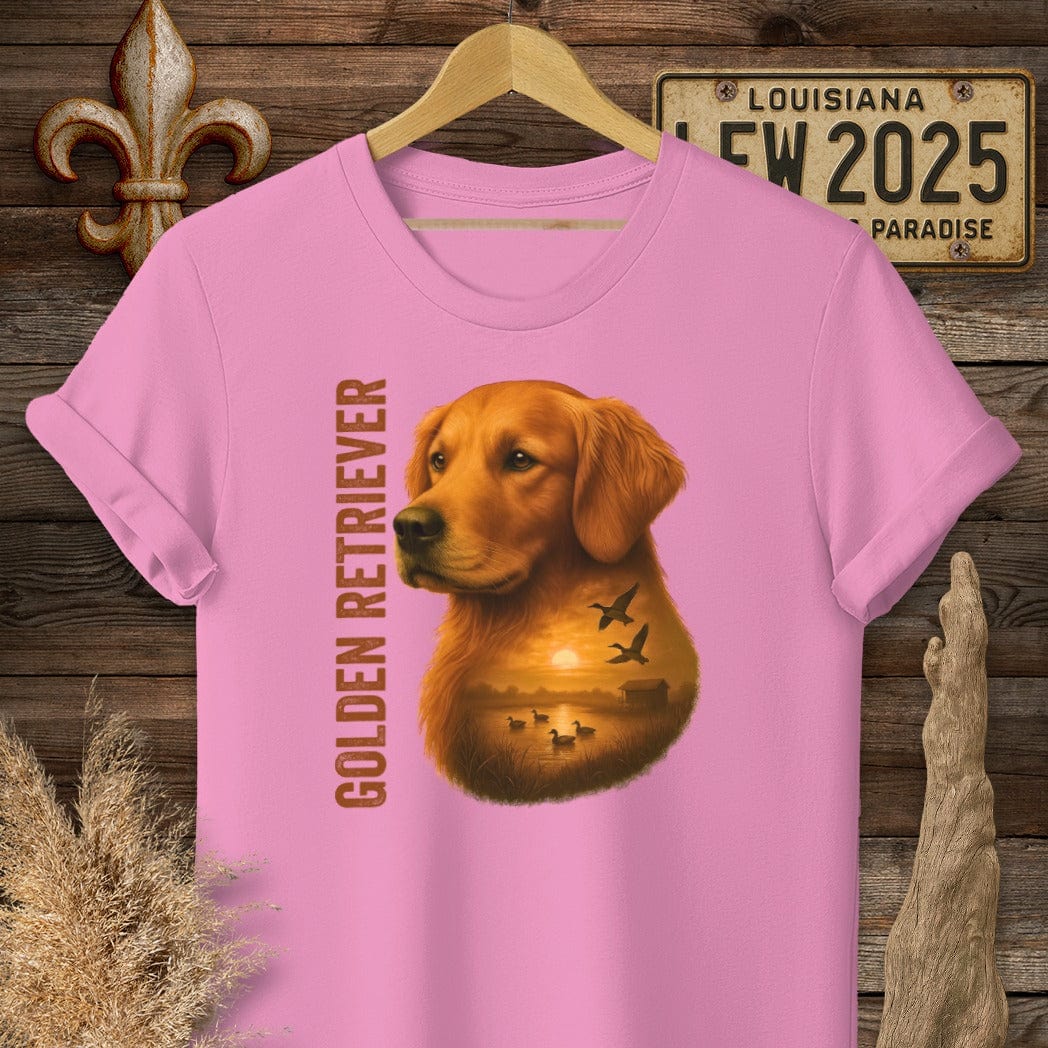 S / Azalea Louisiana Golden Retriever Hunting Dog T-Shirt by Laissez Faire Wear