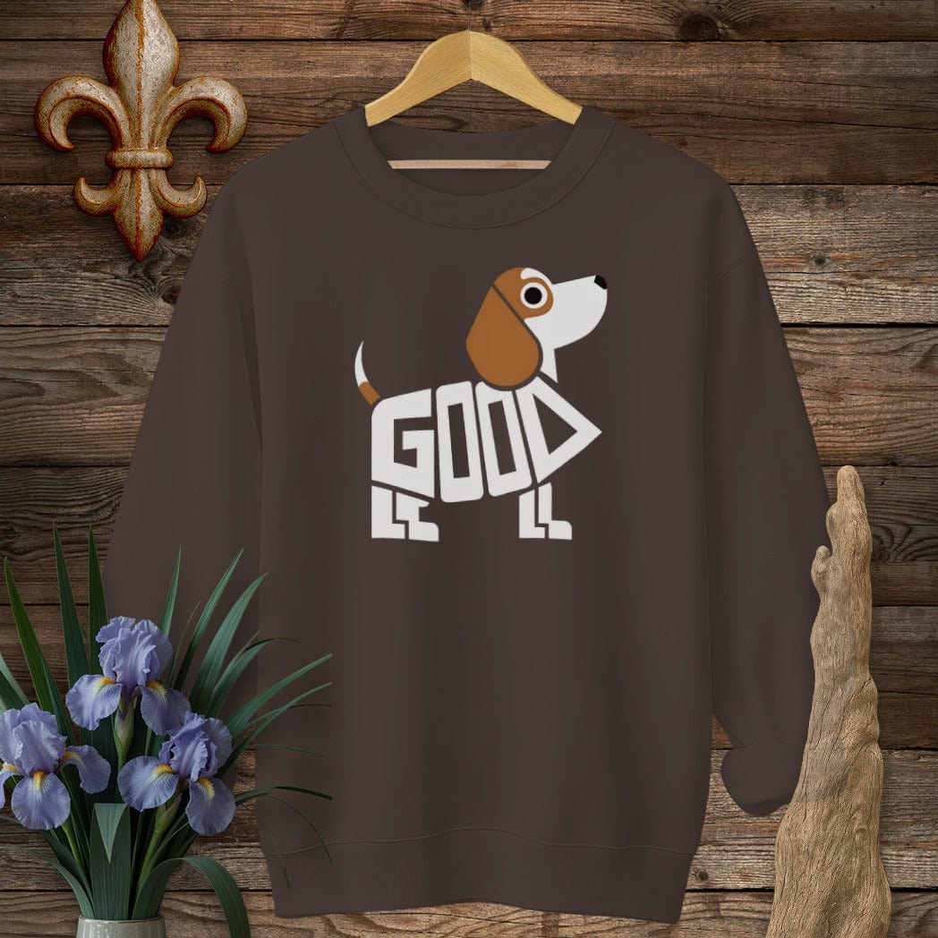 S / Dark Chocolate Louisiana Good Little Dog Sweatshirt by Laissez Faire Wear