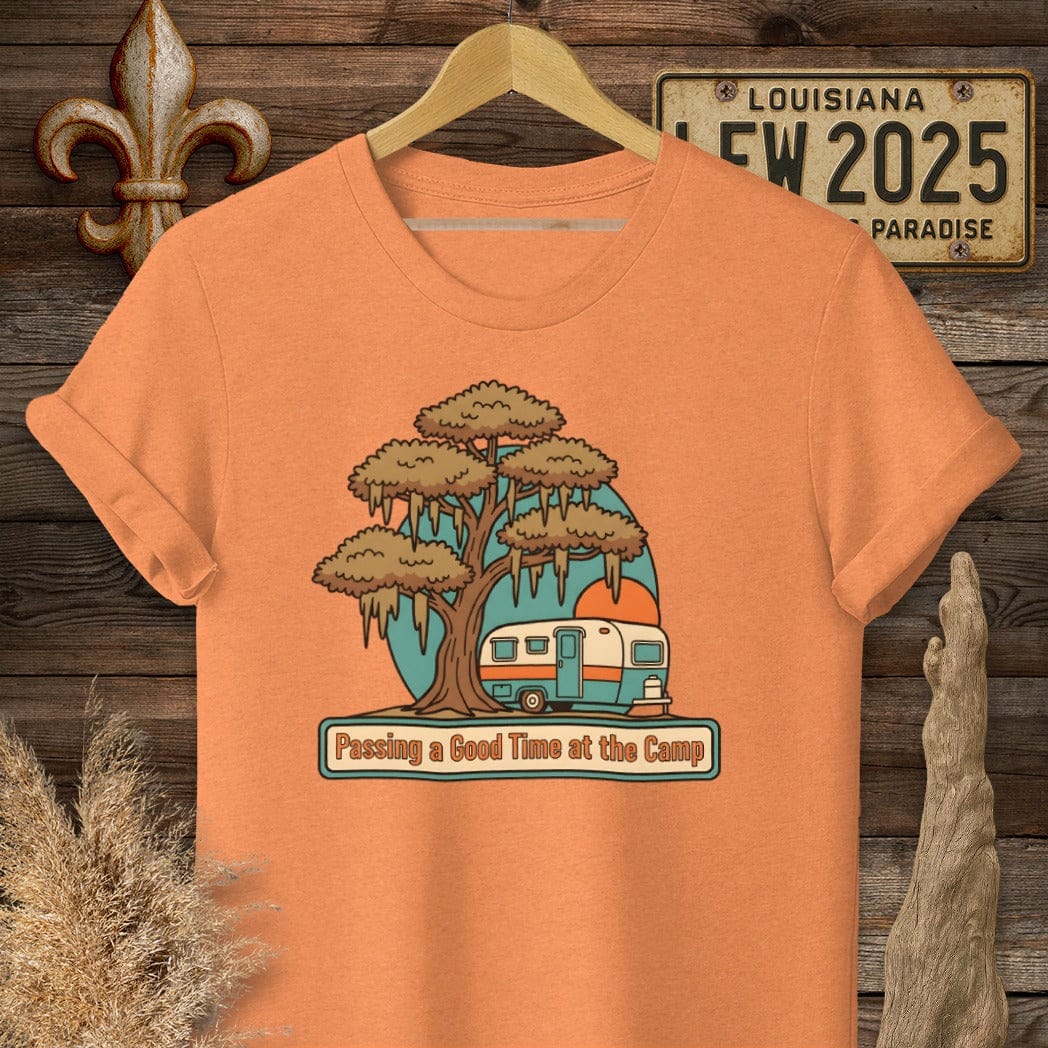 S / Heather Orange Louisiana Good Time Camp T-Shirt by Laissez Faire Wear