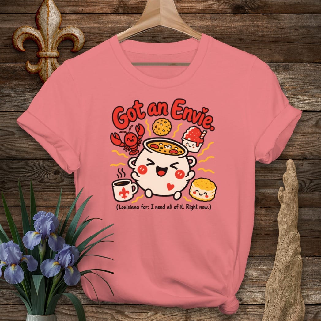 S / Coral Silk Louisiana Got an Envie T-Shirt by Laissez Faire Wear