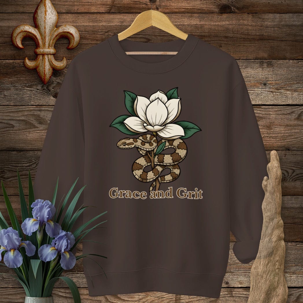 S / Dark Chocolate Louisiana Grace & Grit Sweatshirt by Laissez Faire Wear