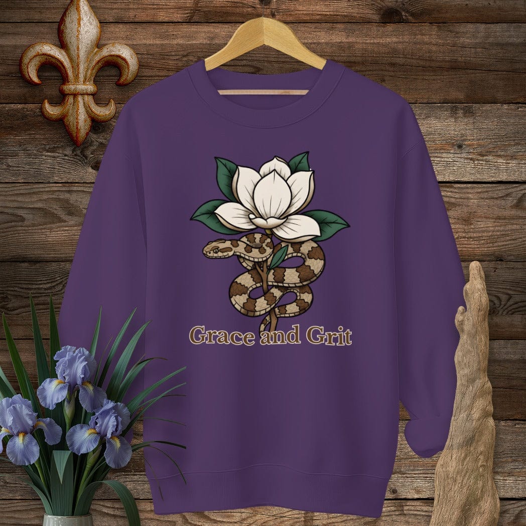 S / Purple Louisiana Grace & Grit Sweatshirt by Laissez Faire Wear