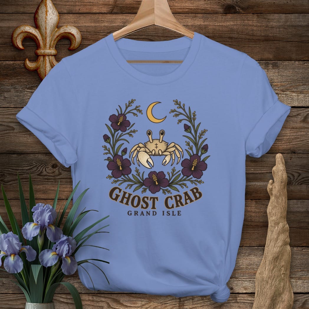 S / Iris Louisiana Grand Isle Crab T-Shirt by Laissez Faire Wear
