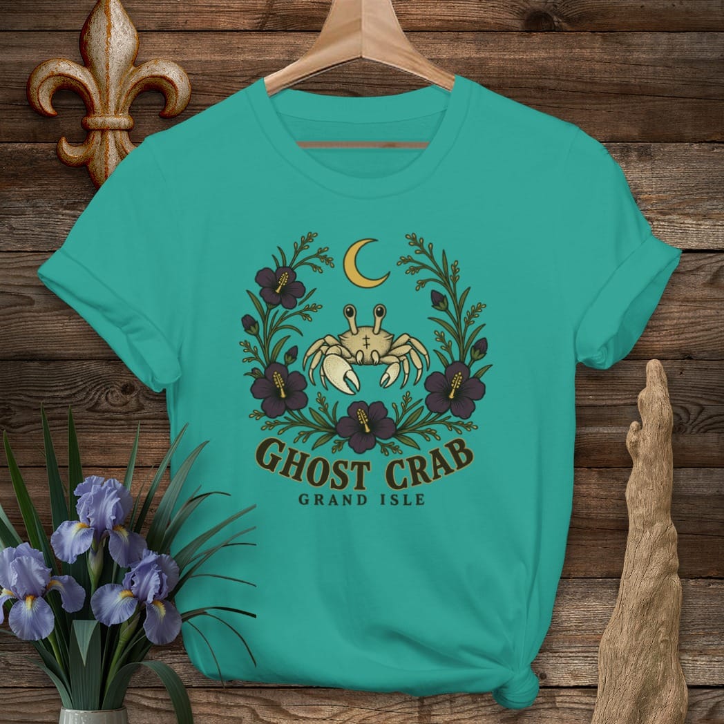 S / Jade Dome Louisiana Grand Isle Crab T-Shirt by Laissez Faire Wear