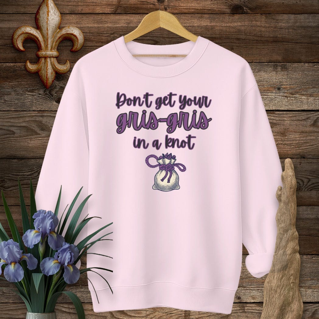 S / Light Pink Louisiana Gris-gris in a Knot Sweatshirt by Laissez Faire Wear