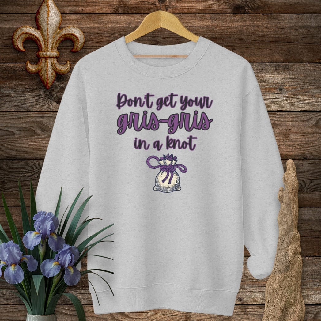 S / Sport Grey Louisiana Gris-gris in a Knot Sweatshirt by Laissez Faire Wear