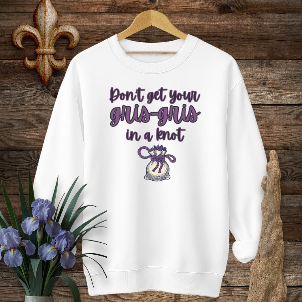 S / White Louisiana Gris-gris in a Knot Sweatshirt by Laissez Faire Wear