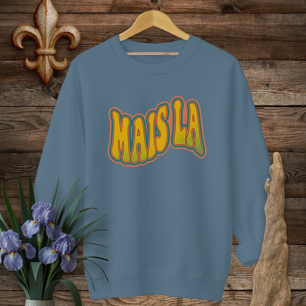 S / Indigo Blue Louisiana Groovy Mais La Sweatshirt by Laissez Faire Wear